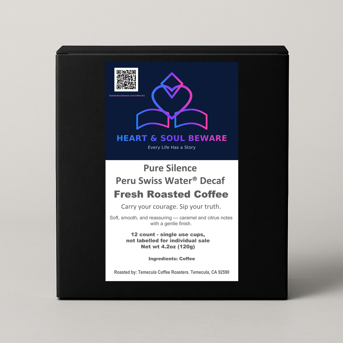Pure Silence – 12 Pack Pods | Peru Swiss Water® Decaf