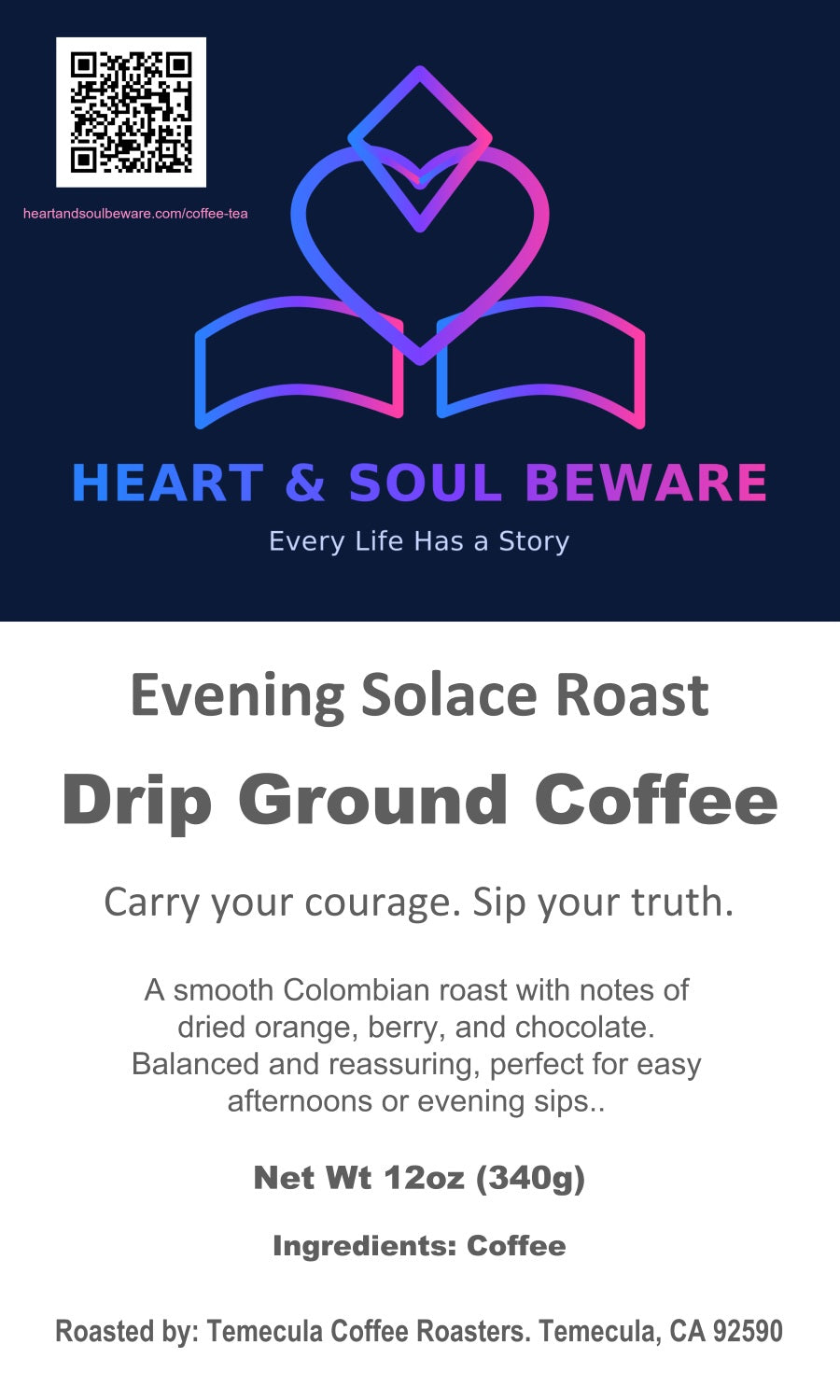 Evening Solace Roast | Colombia – Medium Roast - Drip (12oz)