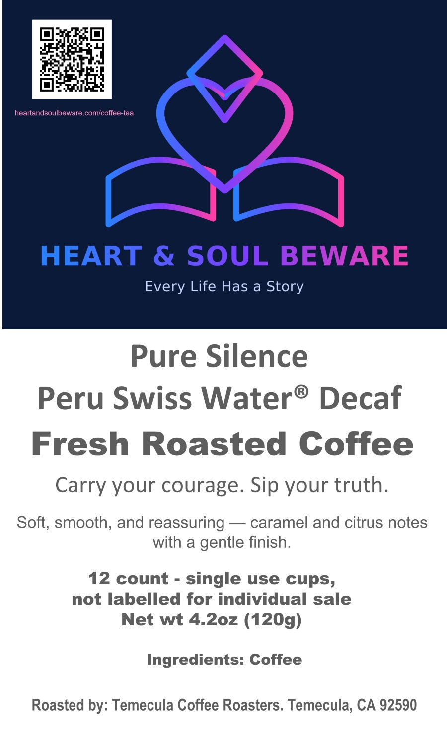 Pure Silence – 12 Pack Pods | Peru Swiss Water® Decaf