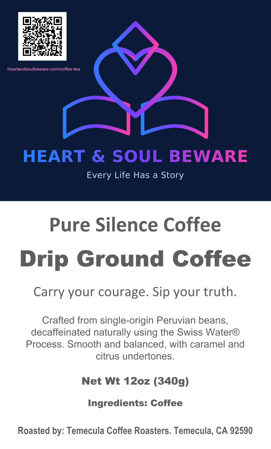 Pure Silence – 12 oz | Peru Swiss Water® Decaf