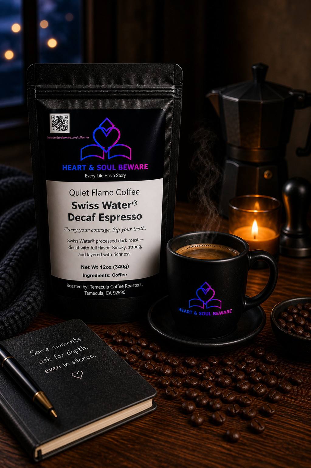 Quiet Flame – 12 oz | Swiss Water® Decaf Espresso
